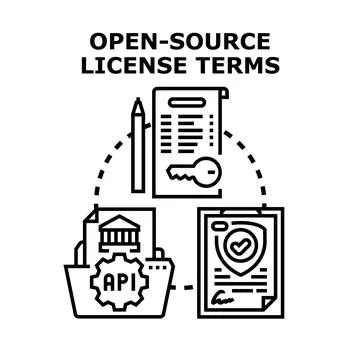 Open source license terms concept Stock Illustration
