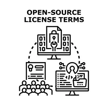 Open source license terms concept illustration Stock Illustration