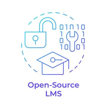 Open source lms blue gradient concept icon Illustrazione stock