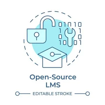 Open source lms soft blue concept icon Stock Illustration