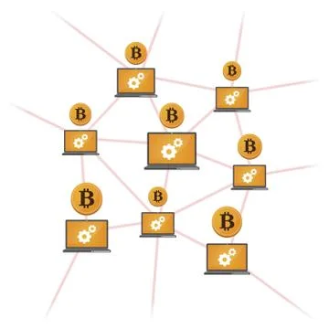 Open-source money bitcoin Stock Illustration