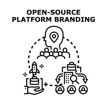 Open source platform branding and community development icon 库存插图