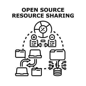 Open source resource sharing concept vector illustration Stock Illustration