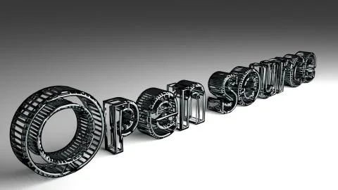 Open source sign 3D illustration 스톡 일러스트