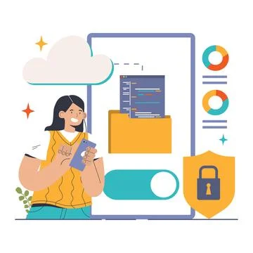 Open source. Software with code available for use, modification Stock Illustration