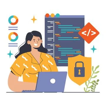 Open source. Software with code available for use, modification Stock Illustration
