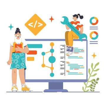 Open source. Software with code available for use, modification Stock Illustration