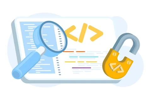 Open-source software concept showing free Stock Illustration