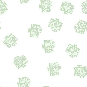 Open source software glyph seamless pattern Stock Illustration