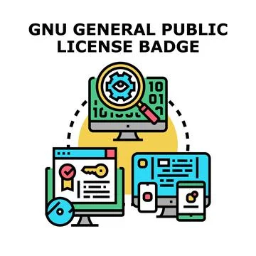 Open source software license development and distribution concept 库存插图