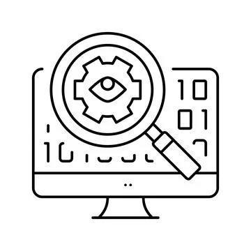 Open source software line icon vector illustration 스톡 일러스트