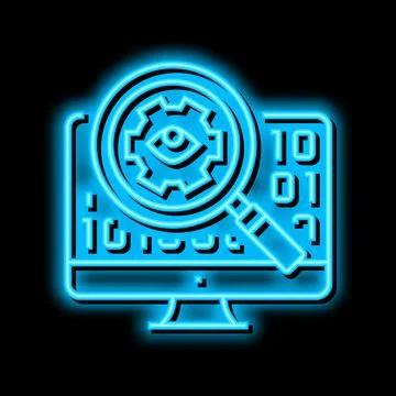 Open source software neon glow icon illustration 스톡 일러스트