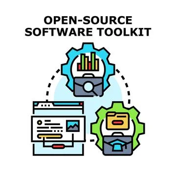 Open source software toolkit concept vector illustration Ilustração Stock