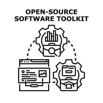 Open source software toolkit concept vector illustration Stock Illustration