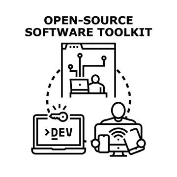 Open source software toolkit developing global technology solutions Stock Illustration