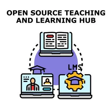 Open source teaching and learning hub concept Stock Illustration