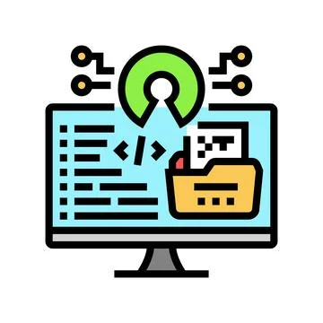 Open source tech enthusiast color icon vector illustration Stock Illustration
