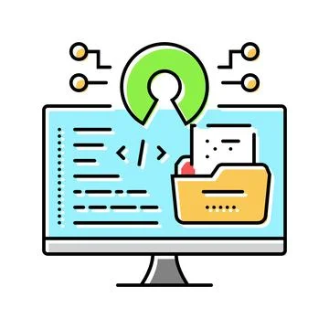 Open source tech enthusiast color icon vector illustration Stock Illustration