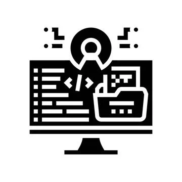 Open source tech enthusiast glyph icon vector illustration Illustrazione stock