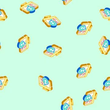Open source tech enthusiast isometric icon seamless pattern 스톡 일러스트