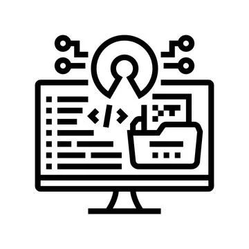 Open source tech enthusiast line icon vector illustration Stock Illustration