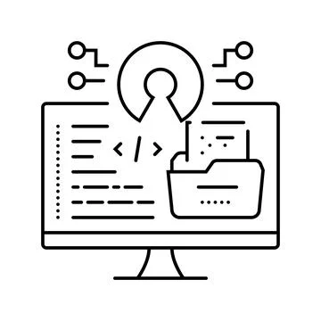 Open source tech enthusiast line icon vector illustration Stockillustratie