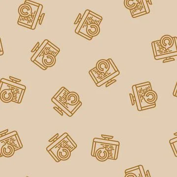 Open source tech enthusiast line vector seamless pattern Illustrazione stock