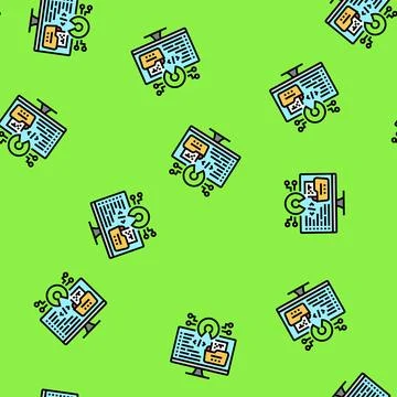 Open source tech enthusiast vector seamless pattern Illustrazione stock