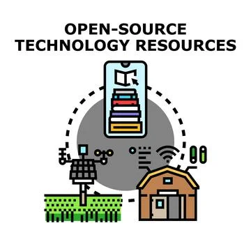 Open source technology resources supporting modern agriculture 스톡 일러스트