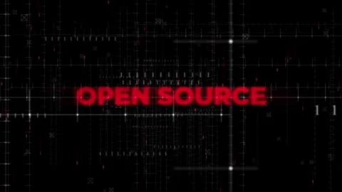 Open Source Text Animation on Digital Background Stock Footage 343589819
