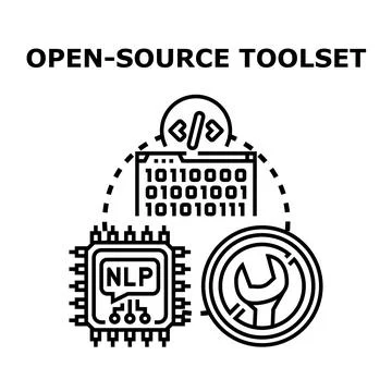 Open source toolset for programming and language processing Stockillustratie
