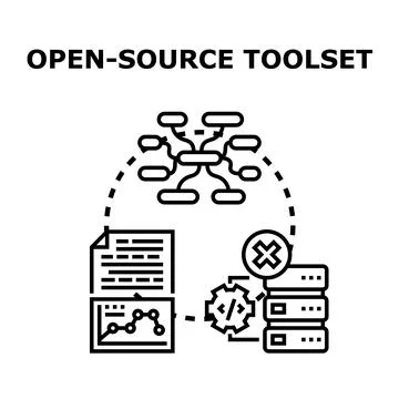 Open source toolset for software development coding 스톡 일러스트