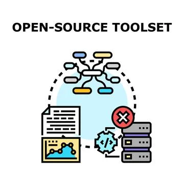 Open source toolset for software development coding 库存插图