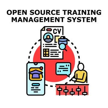 Open source training management system concept vector Stock Illustration