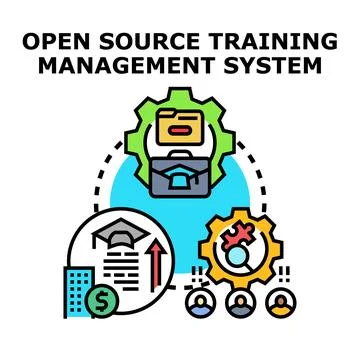 Open source training management system illustrating collaborative learning Stock Illustration