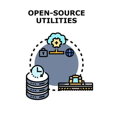 Open source utilities for cloud data processing Stock Illustration