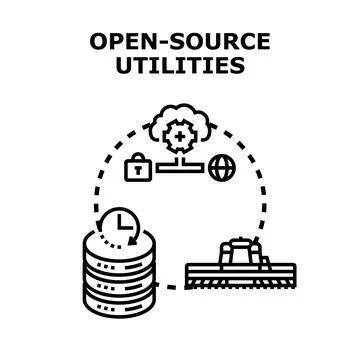 Open source utilities for cloud data processing Illustrazione stock