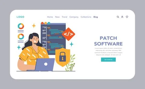 Open source web banner or landing page. Software with code available Stock Illustration