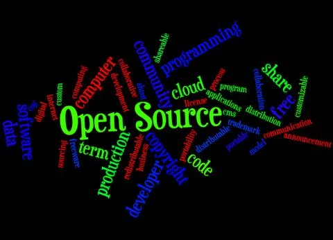 Open Source, word cloud concept 스톡 일러스트