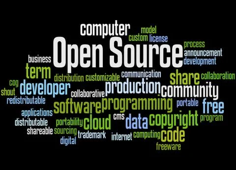 Open Source, word cloud concept Stock Illustration