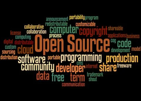 Open Source, word cloud concept 스톡 일러스트