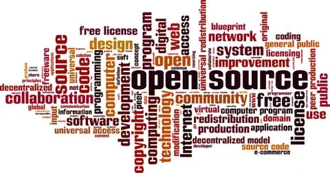 Open source word cloud Stock Illustration