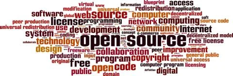 Open source word cloud Stock Illustration