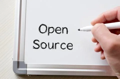 Open source written on whiteboard Stock Photos