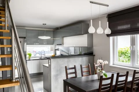 Open space design in apartment Stock-Fotos
