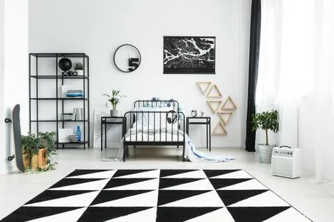 Open space with geometric carpet Stock-Fotos