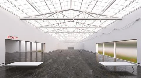 Open space interior white design. Stock Photos