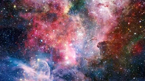 Open space with nebulae and galaxies. Elements of this image furnished by NASA Stock Photos