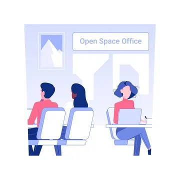 Open space office isolated concept vector illustration. イラスト素材