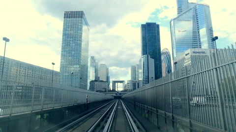 Open space subway in la Defense Stock Footage 64103204